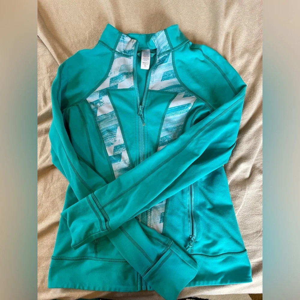 Ivivva Perfect Your Practice Blue Girls Full Zip Jacket - Picture 6 of 8